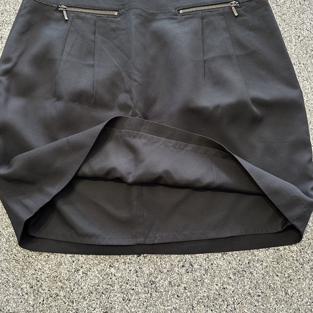 Ann Taylor Loft Skirt Womens 4 Solid Black Mini Zipper 18" Length - Picture 5 of 7